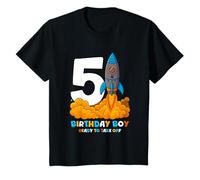 Kids Boys 5th Birthday Rocket Ready to Take Off Five Years Old T-Shirt