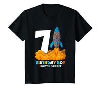 Kids Boys 7th Birthday Rocket Ready to Take Off Seven Years Old T-Shirt