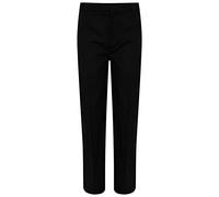 Kids Boys Adjustable Waist Regular Fit Pants School Uniform Formal Wear Trousers Black