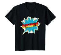 Kids Boys Benjamin Name Personalized Superhero Comic Book T-Shirt