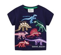 Kids Boys Casual Dinosaur Tops Short Sleeve 2025 Running Loose T Shirts Summer Loose Fit Cute Tourist Costume Tshirt Trendy Tees Shirts Tee Shirts Boys Kids Dark Blue