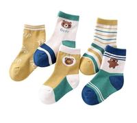 Kids Boys Crew Dress Socks - Fun Dinosaur, Smiley and Teddy Bear Designs Cotton Sock 5/10 Pack - Soft, Breathable, Durable Socks for Infants, Toddlers, Kids, Children Age Size 1-8 Years