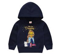 Kids Boys Dinosaur Hoodie Baby Girls Cute Bunny Cat Pattern Hoodies Long Sleeve Hooded Sweatshirt Cotton School Jumper Funny Animals Print Hoody Sports Pullover Top (Navy-6, 7-8 Years)