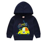 Kids Boys Dinosaur Hoodie Baby Girls Cute Bunny Cat Pattern Hoodies Long Sleeve Hooded Sweatshirt Cotton School Jumper Funny Animals Print Hoody Sports Pullover Top (Navy-2, 18-24 Months)