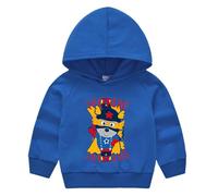 Kids Boys Dinosaur Hoodie Baby Girls Cute Bunny Cat Pattern Hoodies Long Sleeve Hooded Sweatshirt Cotton School Jumper Funny Animals Print Hoody Sports Pullover Top (Blue-4, 5-6 Years)