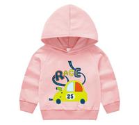 Kids Boys Dinosaur Hoodie Baby Girls Cute Bunny Cat Pattern Hoodies Long Sleeve Hooded Sweatshirt Cotton School Jumper Funny Animals Print Hoody Sports Pullover Top (Pink-2, 7-8 Years)