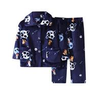 Kids Boys Fleece Pajamas Set Warm Winter Fall Sleepwear Soft Tops Pants Sets with Pockets Boy Clothes 4t Dark Blue