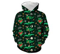 Kids Boys Girls Christmas Hoodies Sweaters 3D Printed Dinosaur Casual Hooded Sweatshirts Teens Fashion Comfortable Jumper With Pockets (Black, 10-12 Years)