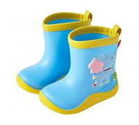 Kids Boys Girls Cute Water Resistant Rain Boots Non Slip Sole Waterproof Wellies Elephant Lightweight Soft Winter Fall Rain Boot Toddler Outdoor Wet Weather Snow Shoes for (C, 13.5 Big Kids)