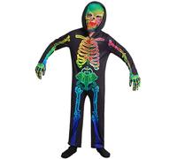 Kids Boys Girls Halloween Costumes Skeleton Jumpsuits Scary Hooded One-piece Skull Bodysuit Fancy Dress 3t 4t 5t 5-6 6-8 8-10 10-12 years