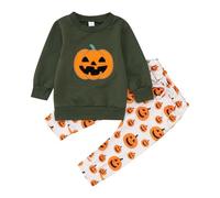 Kids Boys Girls Halloween Outfits Glow in The Dark Skeleton Dinosaur Ghost Pumpkin Sweatshirt Toddler Clothes Halloween Tops Long Sleeve Crewneck Winter Outfits for Children (Black, 3-6 Months)