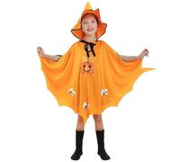 Kids Boys Girls Hooded Cape Costumes Pumpkin Capes And Hat Halloween Witch Cloak With Hat Halloween Costume For Children Kids World Book Day Carnival Performance Cosplay (Orange, One Size)