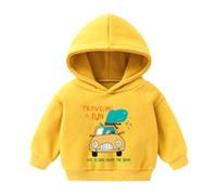 Kids Boys Girls Hoodies Sweatshirt Pullover Shirt Hooded Jumper Warm Coats Sweatshirt Jacket Long Sleeve Top New Casual Fashion Children's Pullover Hoodies Print Graphic Outfits (12-Yellow, 4-5 Years)