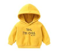 Kids Boys Girls Hoodies Sweatshirt Pullover Shirt Hooded Jumper Warm Coats Sweatshirt Jacket Long Sleeve Top New Casual Fashion Children's Pullover Hoodies Print Graphic Outfits (10-Yellow, 4-5 Years)