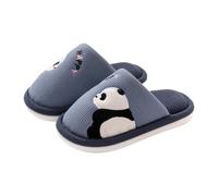 Kids Boys Girls House Slippers Fluffy Indoor Shoes Toddlers Bedroom Shoes | Panda Bear Animal Pattern Knit Upper Memory Foam Carpet Room Autumn Chilly Weather Washable Fabric Casual Daily