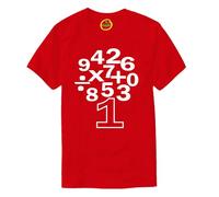 Kids Boys Girls Number World Book Day T-Shirt Maths Symbol Childrens School Fun Red