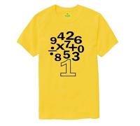 Kids Boys Girls Number World Book Day T-Shirt Maths Symbol Childrens School Fun Yellow