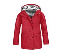 Kids Boys Girls Rain Jacket Windproof Lightweight Waterproof Raincoat Toddler Full Zip Up Button Down Coat Outerwear Teen Autumn Winter Windbreaker Hooded Hiking Jacket (Red, 9-10 Years)