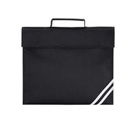 KIDS BOYS GIRLS SCHOOL BAGS CLASSIC BOOK BAG WITH HI VIZ REFLECTIVE STRAPS BRIEFCASE STYLE (Black)