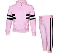 Kids Boys Girls Unisex Tracksuit Zip Collar Sweatshirt Velour Jogging Bottom for age 3 4 5 6 7 8 9 10 11 12 13 Years (UK, Age, 11 Years, 12 Years, Regular, Baby Pink)