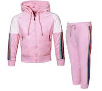 Kids Boys Girls Unisex Tracksuit Zip Sweatshirt Hooded Velour Jogging Bottom Super Soft for age 3 4 5 6 7 8 9 10 11 12 13 Years (UK, Age, 5 Years, 6 Years, Regular, Baby Pink)