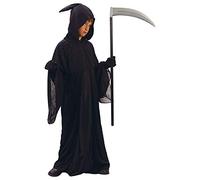 Kids Boys Grim Reaper Fancy Dress Costume, Black, Large