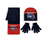 Kids Boys Marvel Spider-Man Hat Scarf and Gloves Winter Accessory Set