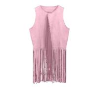 Kids Boys Oktoberfest Costume Girls Suede Fringe Waistcoat Cropped Open Front Cardigan Tops Cowgirls Hippie Dance Tassel Jacket Sleeveless Lapel Collar 70S Vintage Retro Streetwear Gilet 3-12 Years