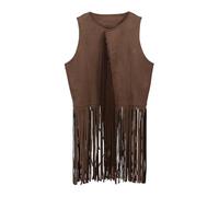 Kids Boys Oktoberfest Costume Girls Suede Fringe Waistcoat Cropped Open Front Cardigan Tops Cowgirls Hippie Dance Tassel Jacket Sleeveless Lapel Collar 70S Vintage Retro Streetwear Gilet 3-12 Years