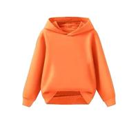 Kids Boys Plain Blank Hooded Pullover Sweatshirt Little Boy Girl Solid Classic Hoodies Soft Athletic Pullover Coat Girls Fleece Jacket with Hoodie Orange
