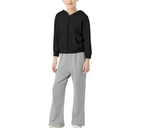 Kids Boys Plain Tracksuits Full Set Girls Sweat Suit Hoodies Plain Tracksuit Hoodie with Jogger Sweatshirt & Sweatpants Sports Activewear Outfit Set School Season Hoodies Sets (Grey, 8-9 Years)