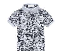 Kids Boys Polo Shirt Breathable Short Sleeve Classic Polos Toddler Tropical Floral Graphic Shirt Casual Summer Tops Boys School Shirts Summer Clothes for Teen (White-4, 6-7 Years)