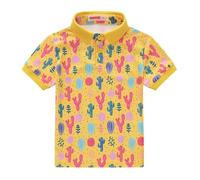 Kids Boys Polo Shirt Breathable Short Sleeve Classic Polos Toddler Tropical Floral Graphic Shirt Casual Summer Tops Boys School Shirts Summer Clothes for Teen (Yellow-3, 6-7 Years)