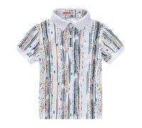 Kids Boys Polo Shirt Breathable Short Sleeve Classic Polos Toddler Tropical Floral Graphic Shirt Casual Summer Tops Boys School Shirts Summer Clothes for Teen (White-3, 6-7 Years)