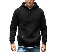 Kids Boys Quarter-Zip Oversized-Fit Hoodies Sweatshirts Pullover Cargo Hoodie Teen Boys Tactical Sweatshirt Pullover Vintage Workout Running Active Hoodies with Pockets (A-Black, 16-17 Years)