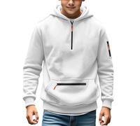 Kids Boys Quarter-Zip Oversized-Fit Hoodies Sweatshirts Pullover Cargo Hoodie Teen Boys Tactical Sweatshirt Pullover Vintage Workout Running Active Hoodies with Pockets Toddler (White, 14-15 Years)