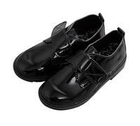 Kids Boys School Shoes Boy's Patent Leather Lace-Up Dress Oxford Shoes for Formal Prom Graduation (Toddler/Little Kid/Big Kid) B0_Black Footwear UK 1.5