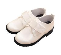 Kids Boys School Shoes Boy's Patent Leather Lace-Up Dress Oxford Shoes for Formal Prom Graduation (Toddler/Little Kid/Big Kid) B0_White Footwear UK 2