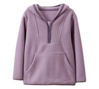Kids Boys Sweatshirt Comfortable Hooded/Sweatshirt Plain Print Long Sleeve Top Unisex Jacket Pe School Warm Coats for Age 5-13 Years Purple