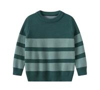 Kids Boys Sweatshirt Fleece Plain Jumper Crew Round Neck Pullover niform Top Girls Knitted Cable Knit Long Sleeve Jumper Sweater Pullover Age Size 5 13 Years (Green, 7-8 Years)