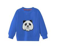 Kids Boys Sweatshirt Girls Unisex Jumper Long Sleeve Pullover Crewneck for Toddler Cotton Casual Top School Uniform Clothes Age 1-7 Years Blue
