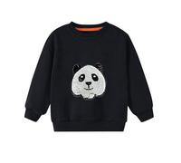 Kids Boys Sweatshirt Girls Unisex Jumper Long Sleeve Pullover Crewneck for Toddler Cotton Casual Top School Uniform Clothes Age 1-7 Years Black