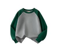 Kids Boys Sweatshirt Girls Unisex Jumper Long Sleeve Pullover Cute Tops Toddler Cotton Casual Outdoor Activewear Clothes Age 1-7 Years Dark Green