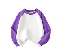 Kids Boys Sweatshirt Girls Unisex Jumper Long Sleeve Pullover Cute Tops Toddler Cotton Casual Outdoor Activewear Clothes Age 1-7 Years Purple