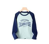 Kids Boys Sweatshirt Toddler Pullover Jumper Plain Crewneck for Regular Fit Activewear School Uniform Clothes Age 1-7 Years Light Blue