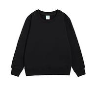 Kids Boys Sweatshirt Unisex Plain Sweater Jumber Full Sleeve Toddler Cotton Casual Pullover School Uniform Ages 3-16 Years Black