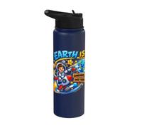 Kids Boys T-Shirts Space 'Earth is Somewhere Over There' Stainless Steel Insulated Water Bottle