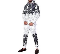 Kids Boys Unisex Camouflage Splater Paint Print Tracksuit Teens Hooded Top Jogging Bottoms