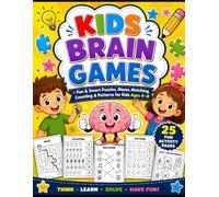 KIDS BRAIN GAMES: Fun & Smart Puzzles, Mazes, Matching, Counting & Patterns for Kids Ages 4-8