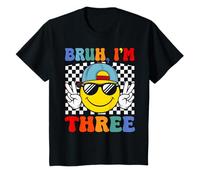 Kids Bruh I'm Three 3 Groovy 3rd Birthday Boys Girls 3 Years Old T-Shirt
